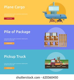 Cargo and Delivery Conceptual Banner Design