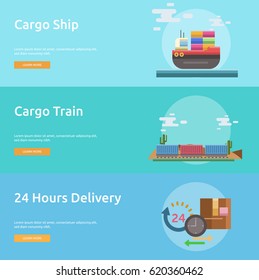 Cargo and Delivery Conceptual Banner Design