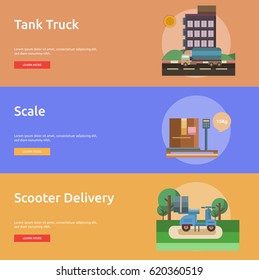 Cargo and Delivery Conceptual Banner Design