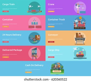 Cargo and Delivery Conceptual Banner Design