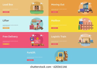 Cargo and Delivery Conceptual Banner Design