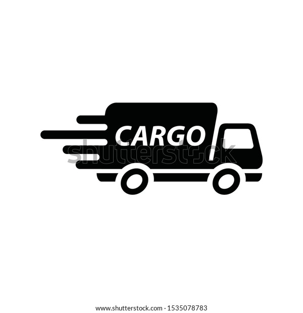 cargo delivery\
heavy duty service, black,\
vector