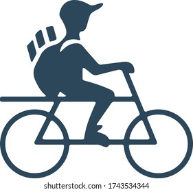 Cargo delivery icon. Bike, scooter courier service sign.