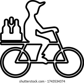 Cargo delivery icon. Bike, scooter courier service sign.
