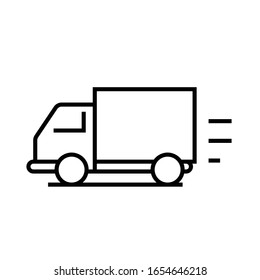 Ícone da linha de entrega de carga, sinal conceitual, ilustração vetorial de contorno, símbolo linear.