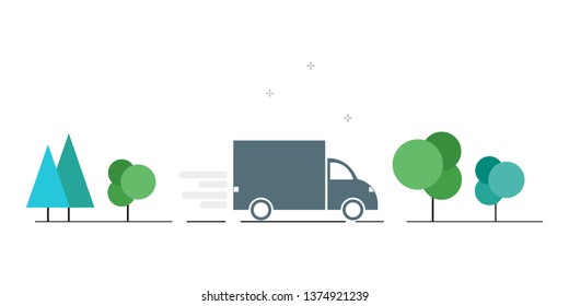 Cargo delivery services, fast moving, transport company, delivery order, tracking vector package structure. Vector illustration.