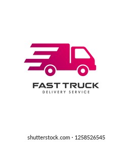 cargo delivery services logo design. fast truck vector icon design element