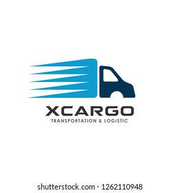cargo delivery services logo design. fast truck vector icon design element