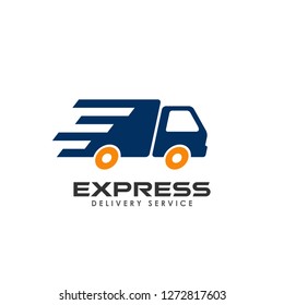cargo delivery services logo design. fast truck vector icon design element