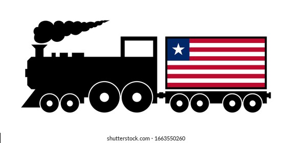 Güterzug in Liberia einzeln auf weißem Hintergrund