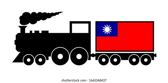 tren de carga en Taiwán, aislado de fondo blanco