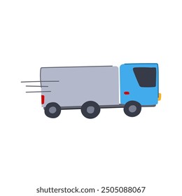 cargo delivery truck cartoon. distribution parcel, fleet ing, dispatch route cargo delivery truck sign. isolated symbol vector illustration