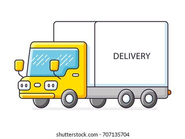 Cargo delivery truck isolated