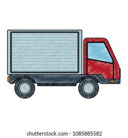 Cargo delivery truck scribble