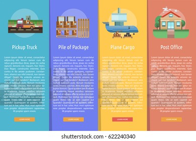 Cargo and Delivery Vertical Banner Concept