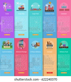 Cargo and Delivery Vertical Banner Concept