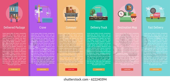 Cargo and Delivery Vertical Banner Concept