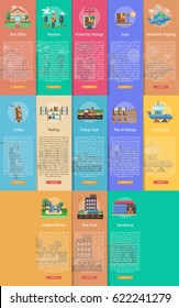 Cargo and Delivery Vertical Banner Concept