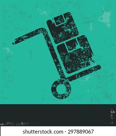 Cargo design on green background,grunge vector