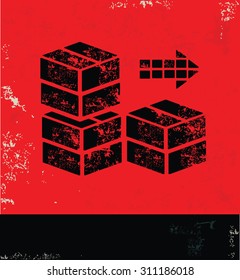 Cargo design on red background, grunge vector