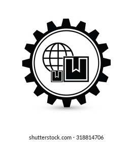 Cargo design,gear concept on white background,clean vector