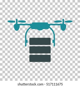 Cargo Drone EPS vector icon. Illustration style is flat iconic bicolor soft blue symbol.