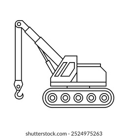 Cargo excavator line icon isolates on white background