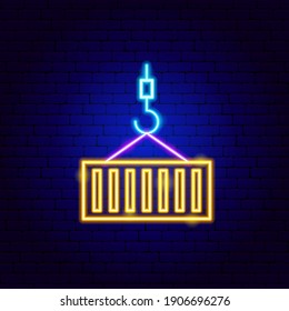 Cargo Express Neon Sign. Vector Illustration of Container Promotion.