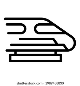 Schnellzug-Ikone Cargo. Outline Cargo Fast Train, Vektorsymbol für Webdesign einzeln auf weißem Hintergrund