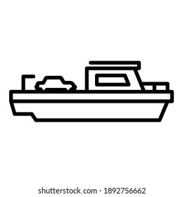 Cargo ferry icon. Outline cargo ferry vector icon for web design isolated on white background