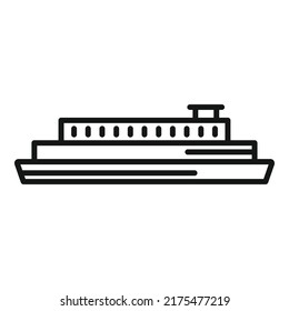 Cargo ferry icon outline vector. River ship. Water sea