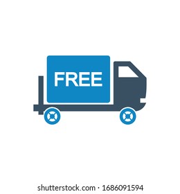 Cargo, free delivery icon (vector illustration)