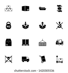 Cargo, Freight icon - Expand to any size - Change to any colour. Perfect Flat Vector Contains such Icons as delivery, freight, box, loading, unloading, truck, trolley, scales, loader, ship, weight