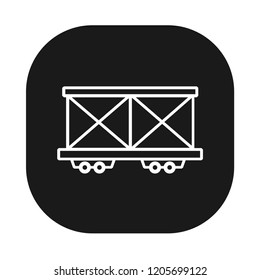 cargo and freight train icon with black background
