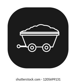 cargo and freight train icon with black background
