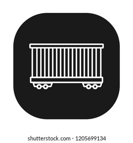 cargo and freight train icon with black background
