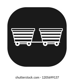 cargo and freight train icon with black background
