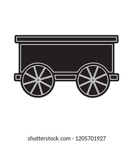 cargo and freight train icon flat black
