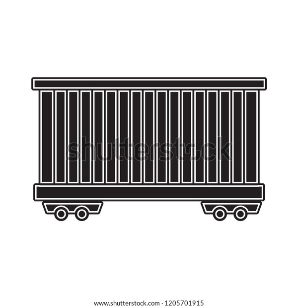 cargo and freight
train icon flat black
