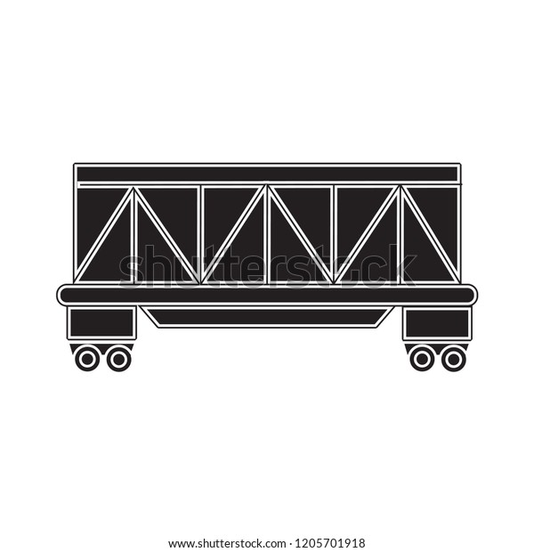 cargo and freight\
train icon flat black\
