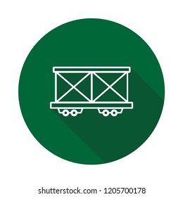 cargo and freight train icon with long shadow