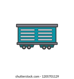 cargo and freight train icon with minimal color