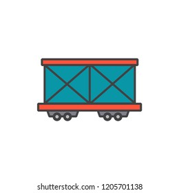 cargo and freight train icon with minimal color