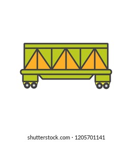 cargo and freight train icon with minimal color