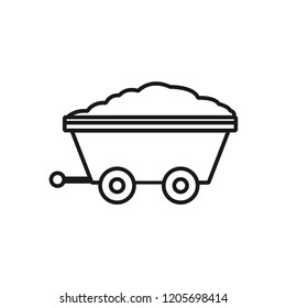 cargo and freight train icon outline