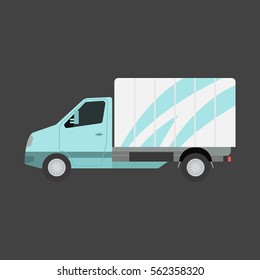 Cargo freight transportation truck vector illustration.