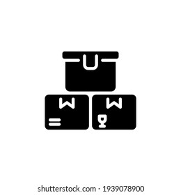 icono de mercancías de carga en el vector. Logotipo