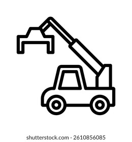 Cargo Handling Equipment Line Vector Illustration On White Background.