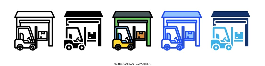 Cargo Handling Icon Collection Com Vários Estilos