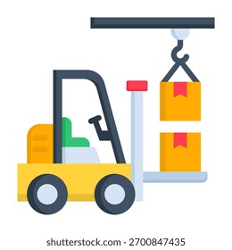 Cargo Handling Icon Flach Stil Vektorgrafik